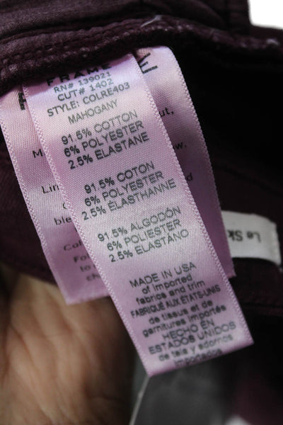Frame Denim Women Purple Cropped Ankle Pants High Rise Size 27