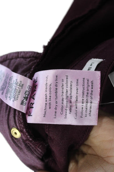 Frame Denim Women Purple Cropped Ankle Pants High Rise Size 27
