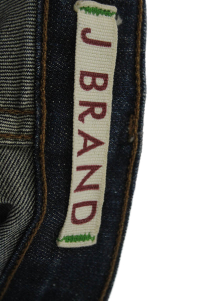 J Brand Womens Skinny Ankle Cropped Jeans Dark Blue Low Rise Petite Size 27
