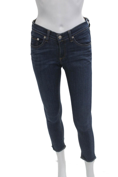 Rag & Bone Womens Ankle Skinny Dark Blue Jeans Sz 26