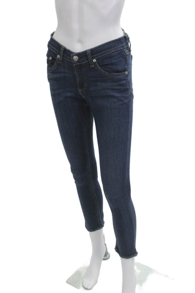 Rag & Bone Womens Ankle Skinny Dark Blue Jeans Sz 26