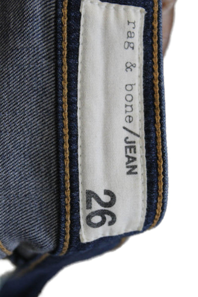 Rag & Bone Womens Ankle Skinny Dark Blue Jeans Sz 26