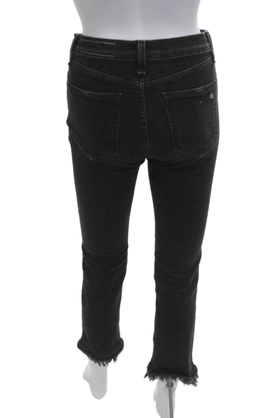 Rag & Bone Jean Womens Black High Rise Ankle Cropped Skinny Jeans Size 26