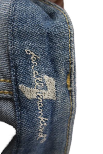 7 For All Mankind Womens Boyfriend Cropped Jeans Blue High Rise Size 26
