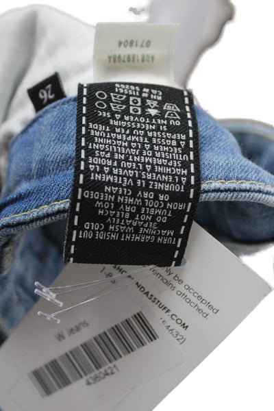 7 For All Mankind Womens Boyfriend Cropped Jeans Blue High Rise Size 26