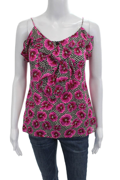 Milly Of New York Women Black Silk Floral Camisole Size 2