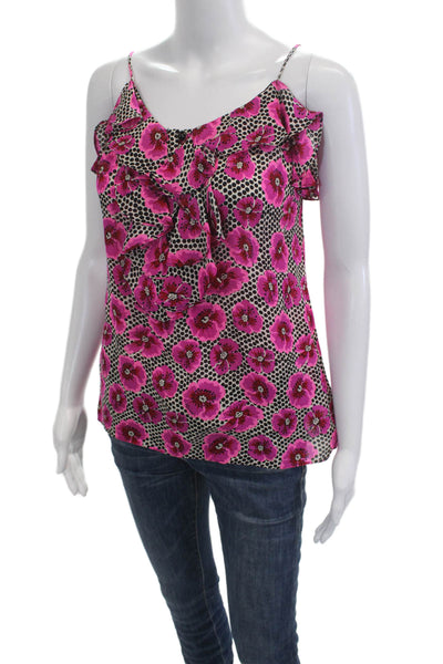 Milly Of New York Women Black Silk Floral Camisole Size 2