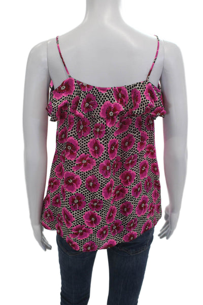 Milly Of New York Women Black Silk Floral Camisole Size 2