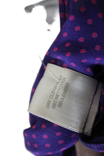 Rebecca Taylor Women Sleeveless Polka Dot Silk Tank Purple Size 2
