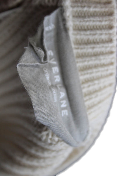 Everlane Unisex Pullover Sweater Beige Organic Cotton Long Sleeve Size S