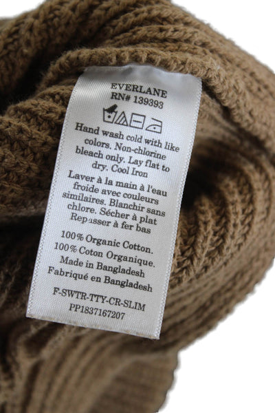 Everlane Unisex Brown Cotton Crew Neck Pullover Sweater Size M