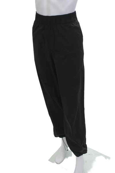 Athleta Unisex Jogger Windbreaker Pants Black Drawstring Nylon Spandex Size S