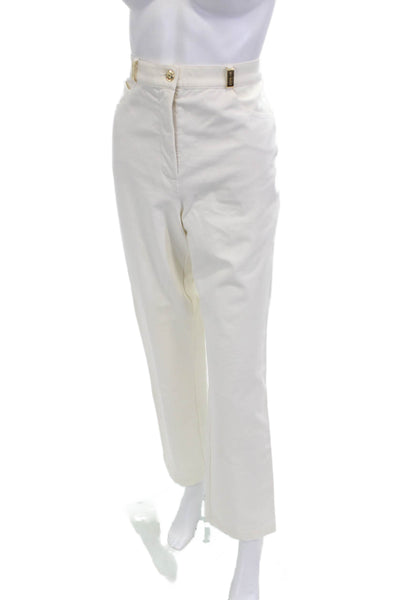 St. John Sport By Marie Gray Women Dress Pants White Cotton Stretch Size 4