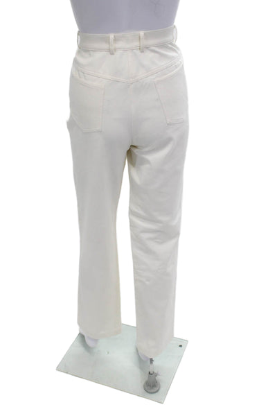 St. John Sport By Marie Gray Women Dress Pants White Cotton Stretch Size 4