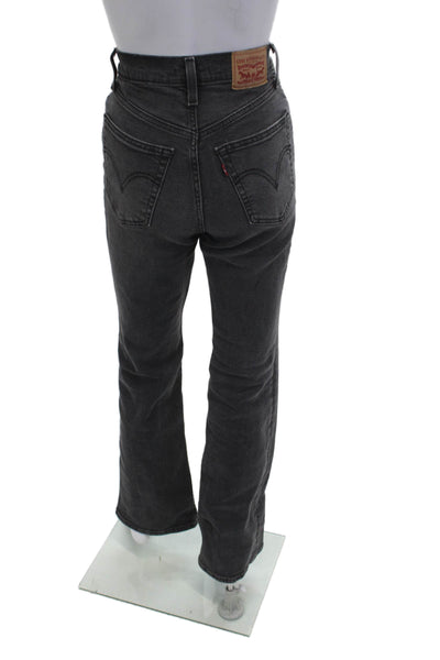 Levis Womens Dark Gray Flared Jeans Mid Rise Size 27