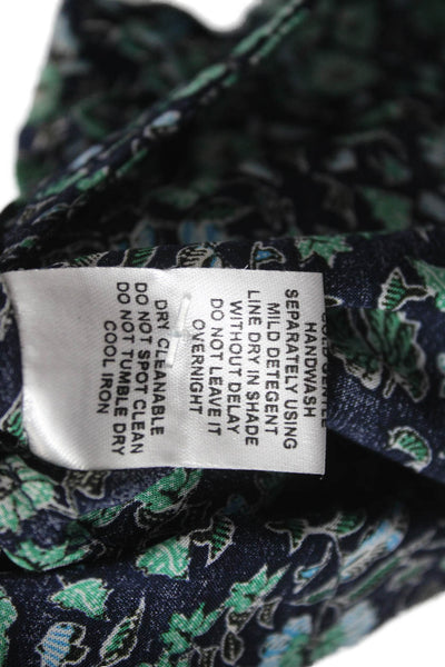 Natalie Martin Womens Cropped Pants Dark Blue Floral Rayon Size XS