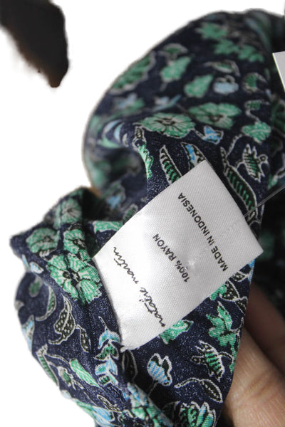 Natalie Martin Womens Cropped Pants Dark Blue Floral Rayon Size XS