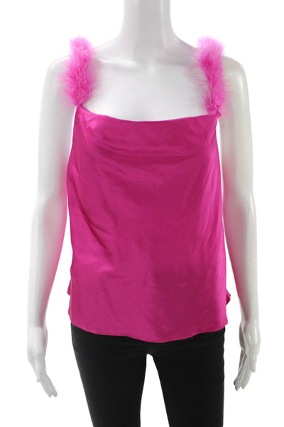 Le Lis Womens Pink Square Neck Camisole Solid 90s Polyester Spandex Size M