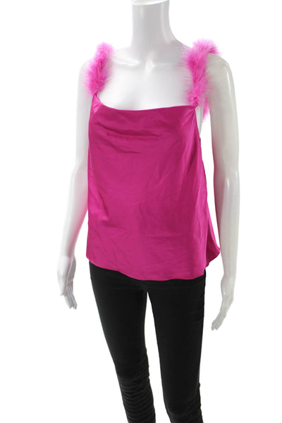 Le Lis Womens Pink Square Neck Camisole Solid 90s Polyester Spandex Size M