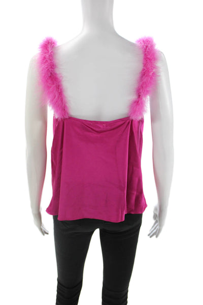 Le Lis Womens Pink Square Neck Camisole Solid 90s Polyester Spandex Size M