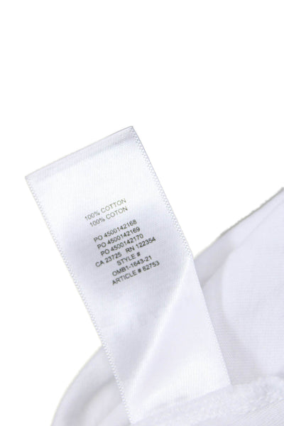 Babaton Women Cropped Basic Sleeveless White Crew Neck Button T-Shirt Size M