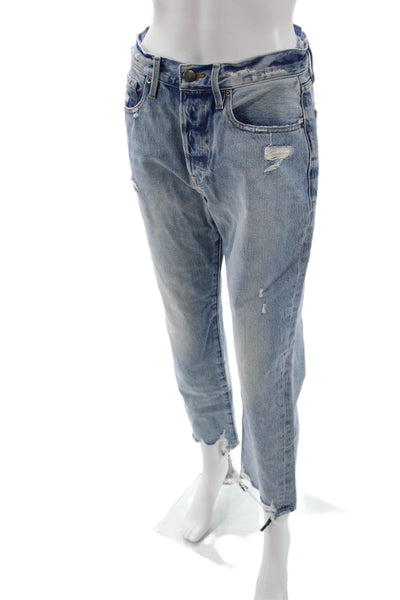 Frame Womens Cropped Boyfriend Jeans Light Blue Mid Rise Inseam 29 Size 27