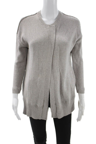 James Perse Unisex Cardigan Gray Cotton Crew Neck Long Sleeve Size 0