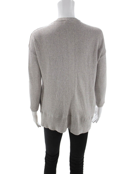 James Perse Unisex Cardigan Gray Cotton Crew Neck Long Sleeve Size 0