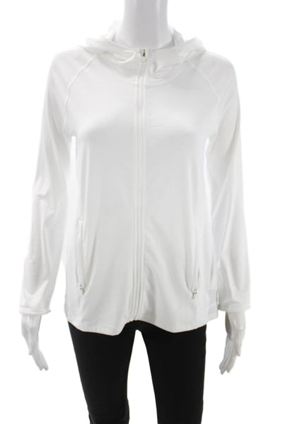 Athleta Womens Full Zip Hoodie White Petite Size XS