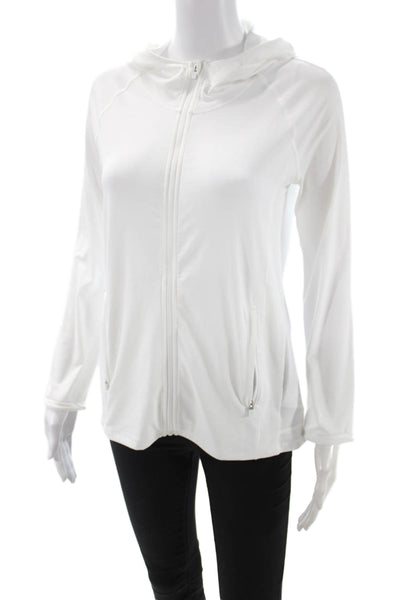 Athleta Womens Full Zip Hoodie White Petite Size XS