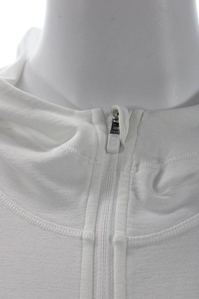 Athleta Womens Full Zip Hoodie White Petite Size XS