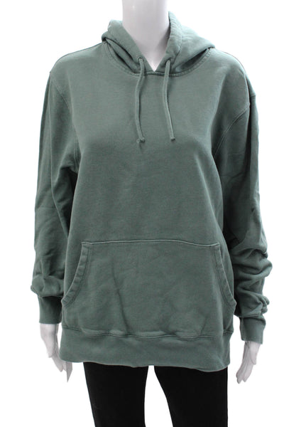 J Crew Unisex Green Pullover Hoodie Cotton Drawstring Size L
