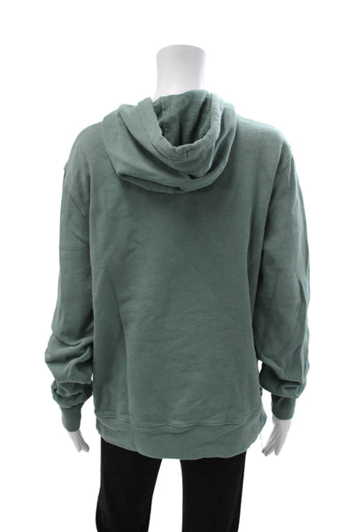 J Crew Unisex Green Pullover Hoodie Cotton Drawstring Size L