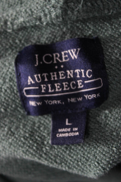 J Crew Unisex Green Pullover Hoodie Cotton Drawstring Size L