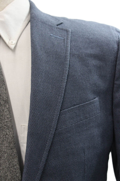 Banana Republic Mens Blue Polka Dot Cotton Blazer Size 40