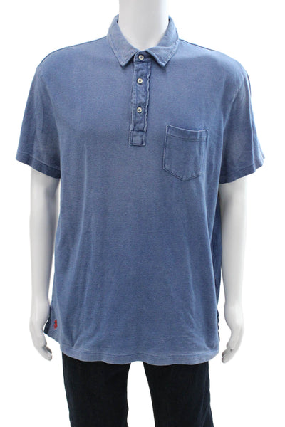 Polo Ralph Lauren Mens Button-Down Polo Blue Cotton Short Sleeve Size XL