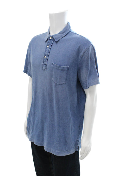 Polo Ralph Lauren Mens Button-Down Polo Blue Cotton Short Sleeve Size XL