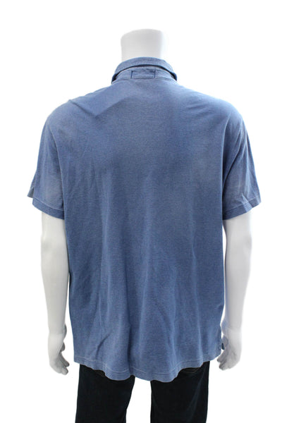 Polo Ralph Lauren Mens Button-Down Polo Blue Cotton Short Sleeve Size XL