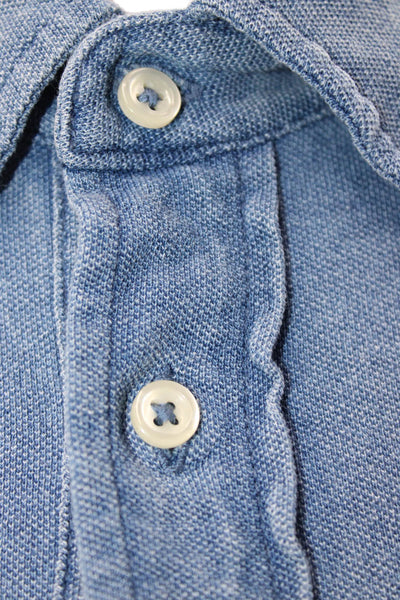 Polo Ralph Lauren Mens Button-Down Polo Blue Cotton Short Sleeve Size XL