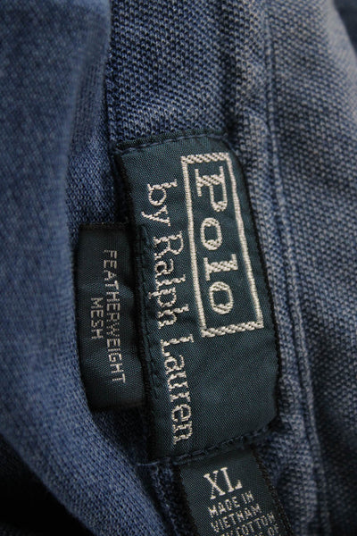 Polo Ralph Lauren Mens Button-Down Polo Blue Cotton Short Sleeve Size XL