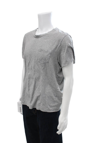 Vince Mens T-Shirt Gray Cotton Crew Neck Short Sleeve Solid Size L