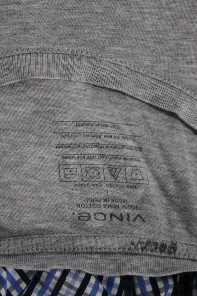 Vince Mens T-Shirt Gray Cotton Crew Neck Short Sleeve Solid Size L