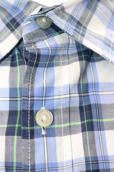 Banana Republic Men Button-Down Plaid Cotton Collared Long Sleeve Shirt Size M