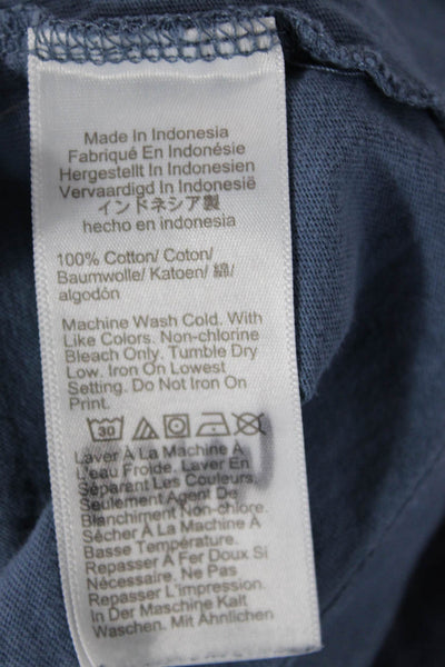 J Crew Mens Basic Short Sleeve Solid Blue 100% Cotton Round Neck T-Shirt Size L