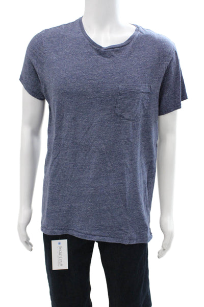 J Crew Mens Blue Cotton Short Sleeve T-Shirt Round Neck Size L