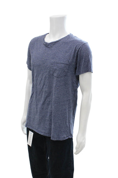 J Crew Mens Blue Cotton Short Sleeve T-Shirt Round Neck Size L