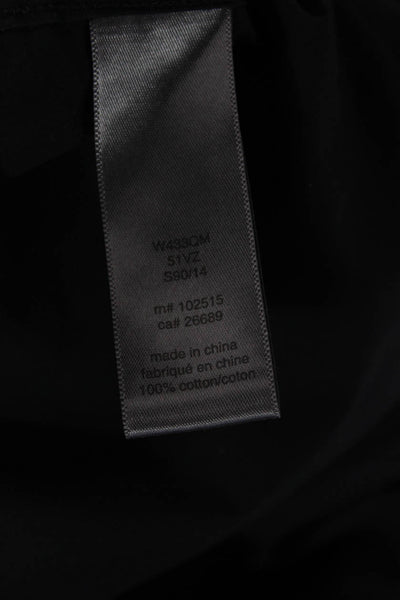 John Varvatos Mens Black Long Sleeve Button Up Point Collar Cotton Shirt Size L