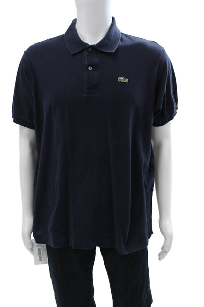 Lacoste Mens Dark Blue Cotton Collared Short Sleeve Polo Big & Tall Size 7