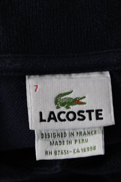 Lacoste Mens Dark Blue Cotton Collared Short Sleeve Polo Big & Tall Size 7