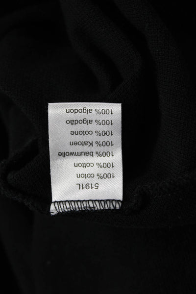 Lacoste Mens Black Polo Short Sleeve Collared 100% Cotton Solid Designer Size 7